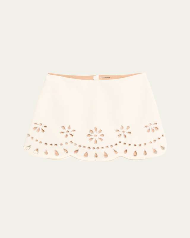 Etra Embellished Cut-Out Mini Skirt